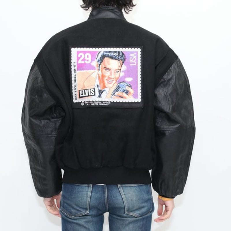 Elvis Presley Wool x Leather Jacket | Blue Elvis Presley Wool x Leather Jacket | Blue