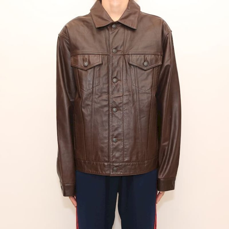 オールドギャップ レザー トラッカージャケット Old Gap Brown Leather