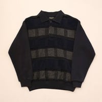 アクリル  ベロア ニット ポロシャツ Design Knit Polo Shirt