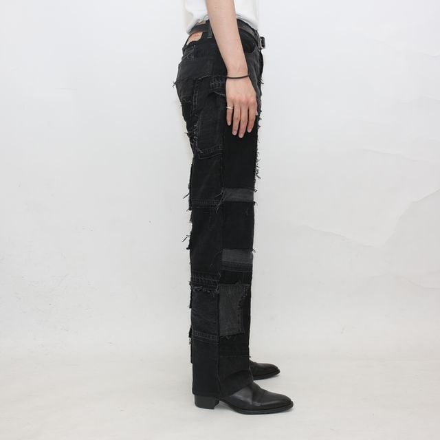 リーバイス パッチワーク リメイク ブラックデニムパンツ Levi's リーバイス パッチワーク リメイク ブラックデニムパンツ Levi's