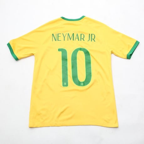 ナイキ ブラジル代表 2014 ネイマール #10 フットボール ゲームシャツ Nike Brazil Neymar Football Game Shirt#