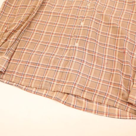 70~80s チェック 開襟シャツ JCpenny Checkered Shirt  ＃