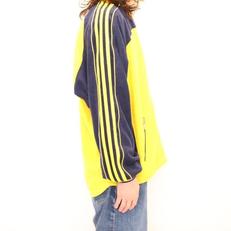 90s　adidas　velor track jacket　yellow