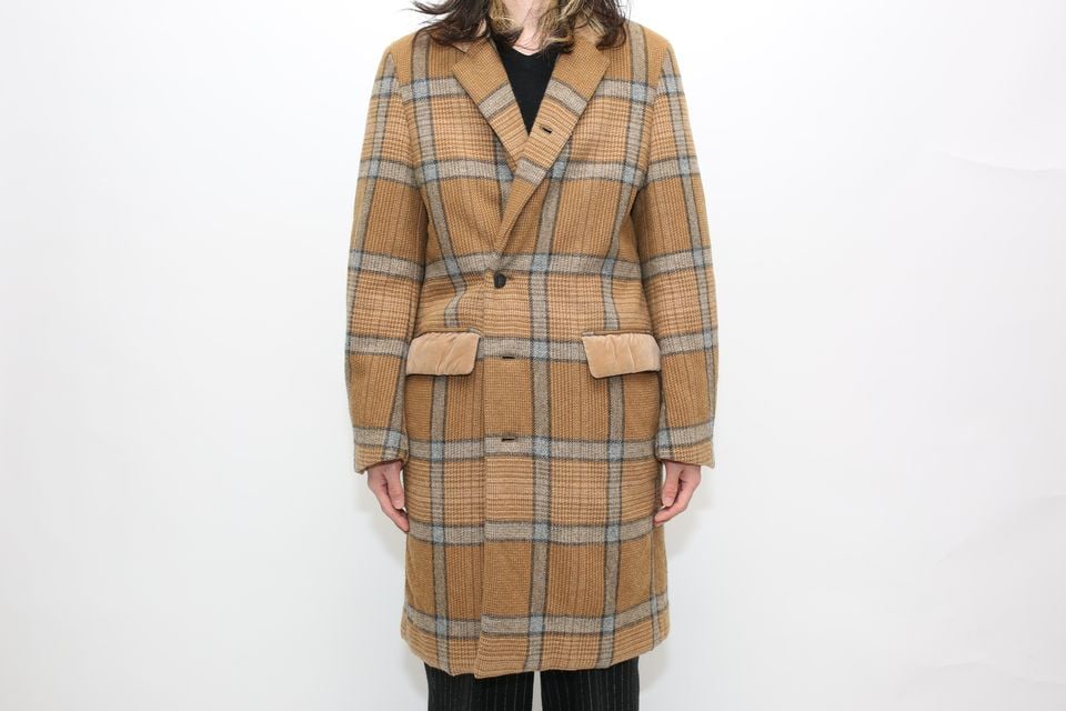 サンシー ウール チェック チェスター コート SUNSEA 14AW Wool Plaid 