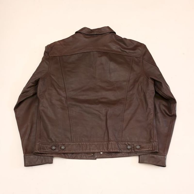 オールドギャップ レザー トラッカージャケット Old Gap Brown Leather ...