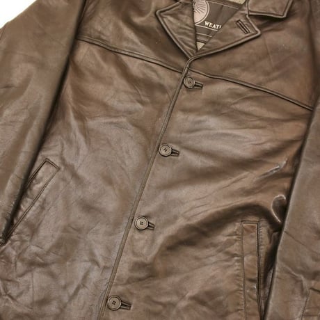 ブラック レザーハーフコート Leather Half Coat ＃
