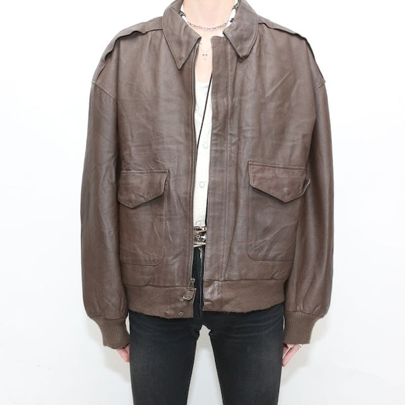 A-2タイプ ブラウン レザー ジャケット A-2 Type Brown Leather A-2タイプ ブラウン レザー ジャケット A-2 Type Brown Leather