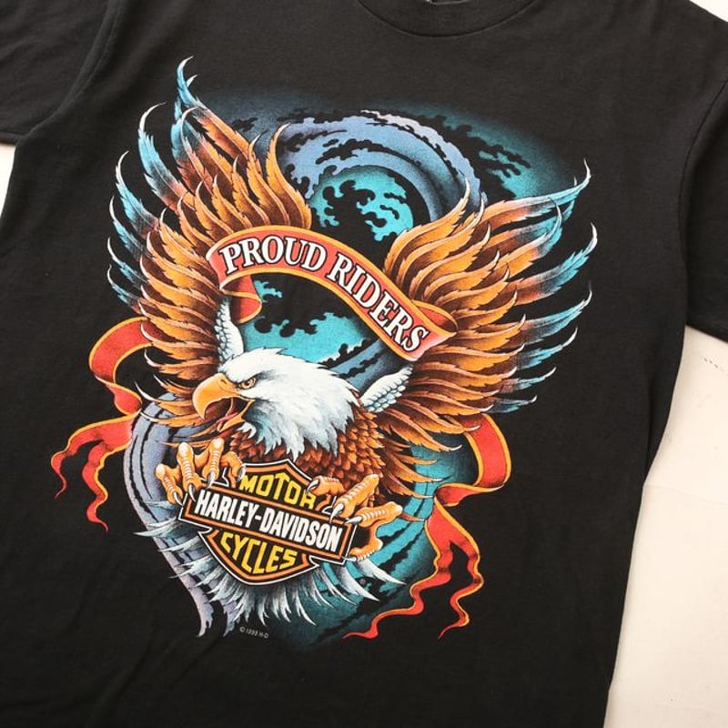 95s Harley Davidson Tシャツ イーグル USA製 最高デザイン】ハーレーダビッドソン USA製 イーグル 1995年 Tシャツ
