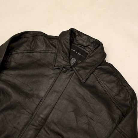 シングル ブラックレザー ジャケット Single Black Leather Jacket#