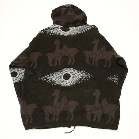 Alpaca Pattern Wool Knit Hoodie