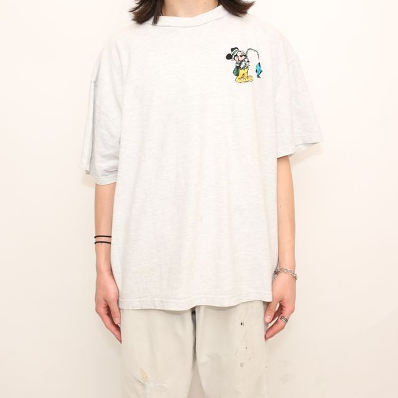 90's-00's ディズニー ミッキーマウス 刺繍 Tシャツ Disney