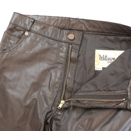 レザー  ブーツカット パンツ Black Leather Bootcut  Pants