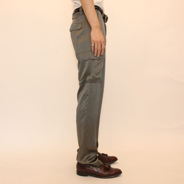 シルクサテン カーゴパンツ Silk Satin Pants # | Blue