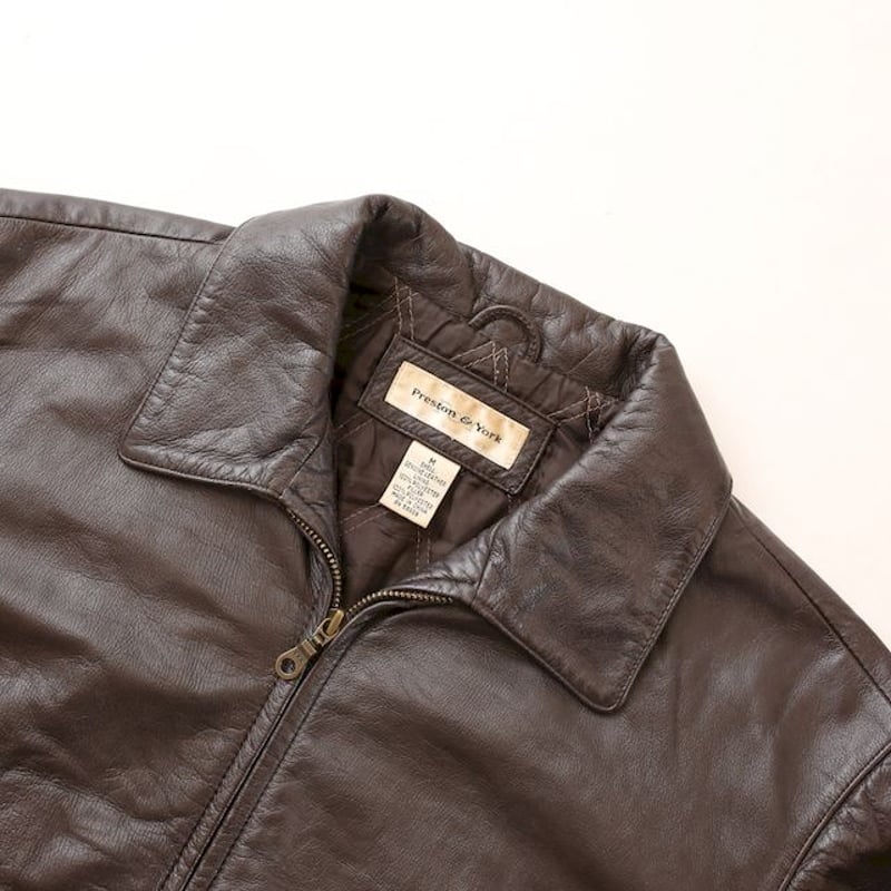ブラウン レザージャケット Preston & York Brown Leather Jack 