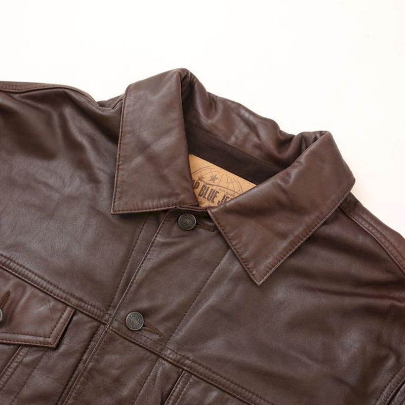 オールドギャップ レザー トラッカージャケット Old Gap Brown Leather ...