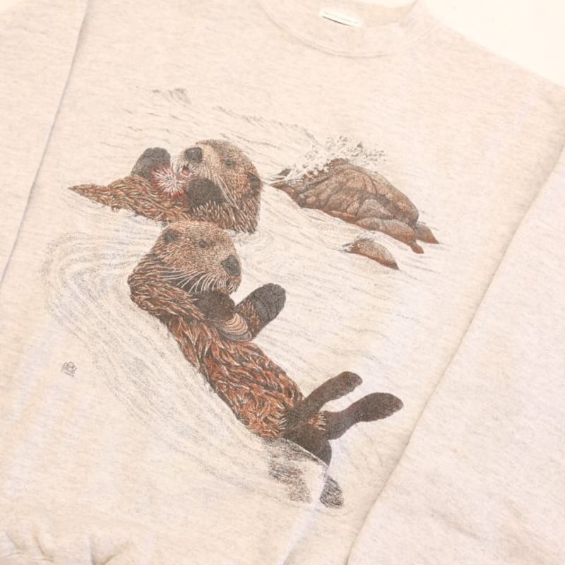 90's ラッコ プリント スウェット Sea Otter Print Sweat Shir