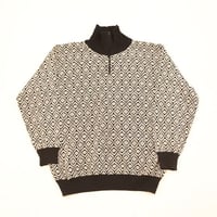 総柄 ハーフジップ ニット セーター Half Zip Knit Sweater#