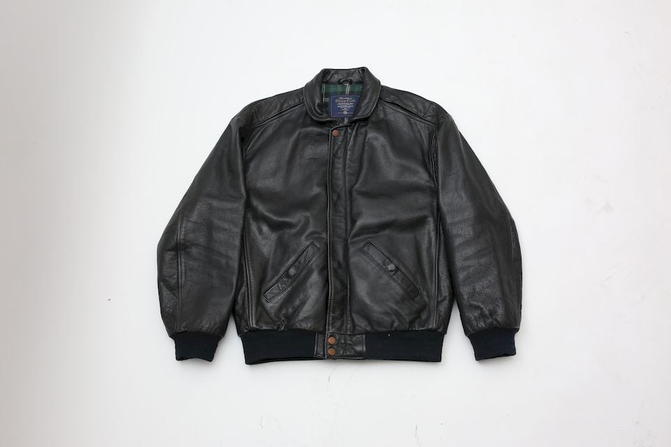 ブラック リブ レザー ジャケット Black Rib Leather Jacket# | Blue ブラック リブ レザー ジャケット Black Rib Leather Jacket# | Blue