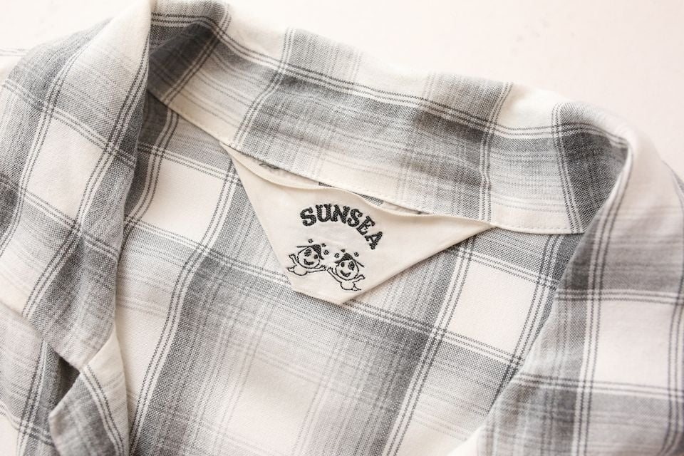 サンシー レーヨン オンブレチェック 開襟 シャツ SUNSEA 19S22 サンシー レーヨン オンブレチェック 開襟 シャツ SUNSEA 19S22