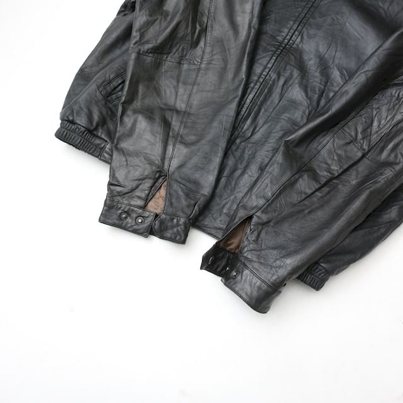 ブラック レザージャケット ルーズシルエット Jim & Marylou Black Leat