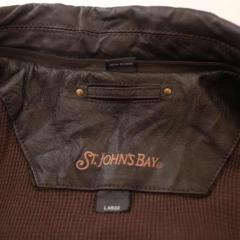セントジョンズベイ ダークブラウン レザージャケット St セントジョンズベイ ダークブラウン レザージャケット St
