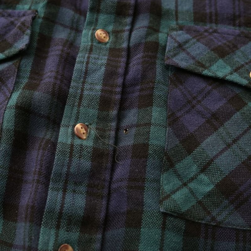 アクリル チェックシャツ Plaid Acryl L/S Shirt# | Blue