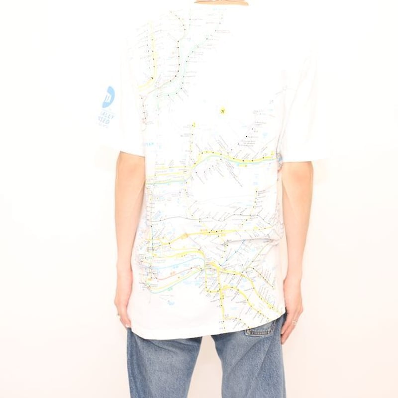 ニューヨーク サブウェイ 総柄 Tシャツ NYC Subway Line Pattern T-
