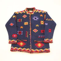ネイティブ柄 ウール ニットカーディガン Native Pattern Wool Knit Cardigan#