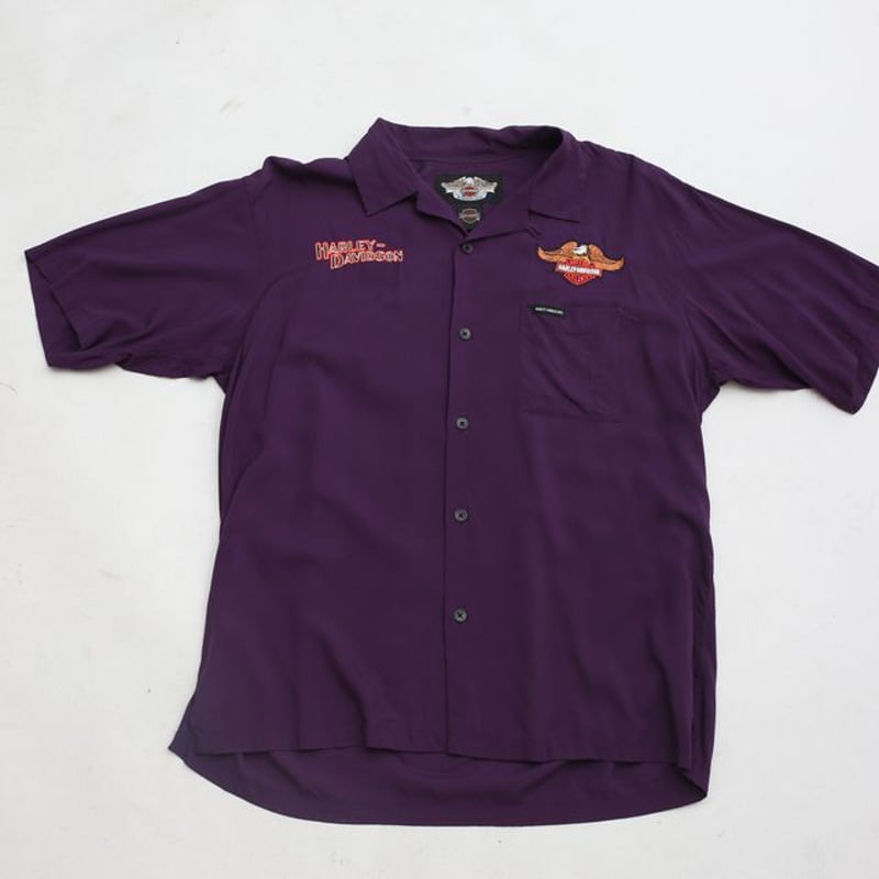 ハーレーダビッドソン レーヨン 開襟 半袖シャツ Harley Davidson  
