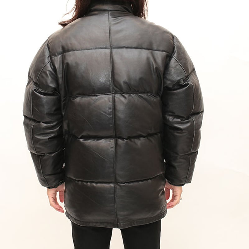 Schott Leather Down Jacket | Blue