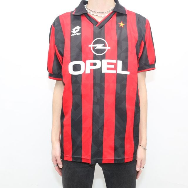 94-95 ロット ACミラン フットボール ゲームシャツ Lotto AC Milan Fo...