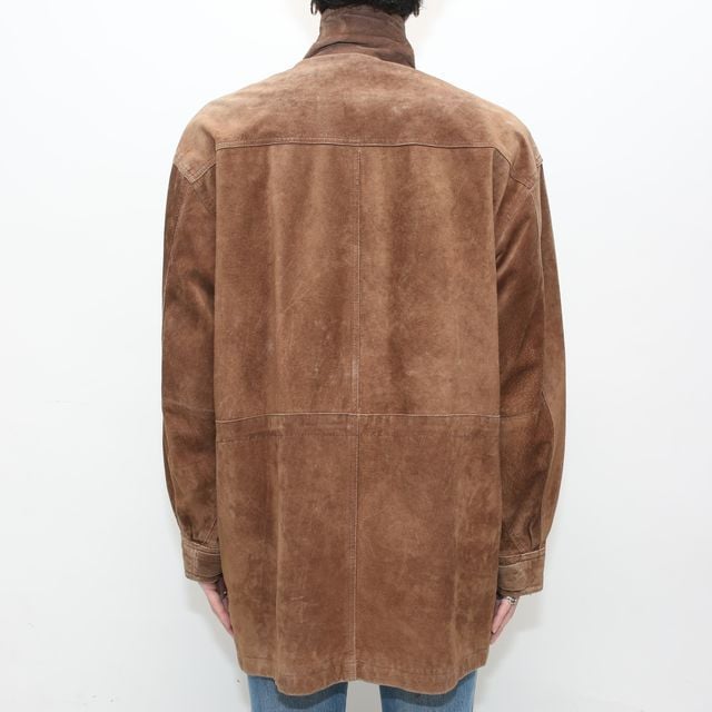 スエードカーコート Leather Coat# | Blue