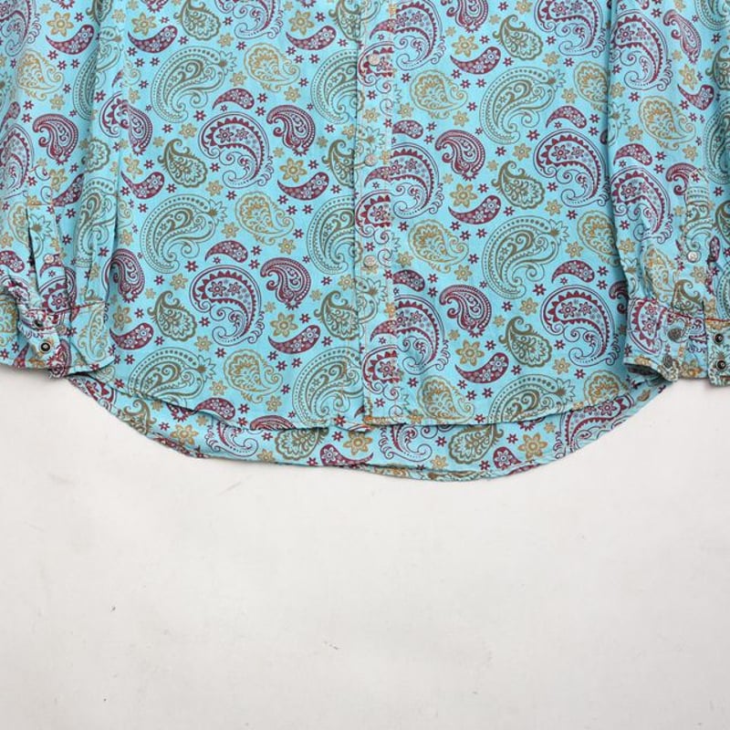 ペイズリー柄 シルク コットン ウエスタンシャツ Paisley Patterned 