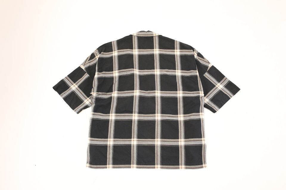 Sunsea 17SS 開襟 半袖 チェックシャツ Open Collar Shirt # |