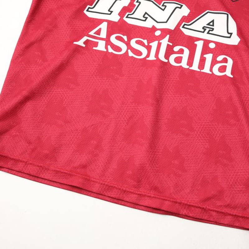 90's! ASローマ ノーブランドゲームシャツ INA Assitalia ナイキ 90s アガシ テニス ゲームシャツ USA製 DRI-FIT 白×赤