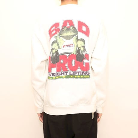 バッドフロッグ スウェット シャツ Lee Bad Frog Beer homage Double Side Print #