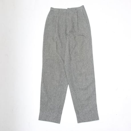 ヴィンテージ ストライプ スラックス パンツ Vintage Striped Wool 1Pleats Wool Slacks Pants#