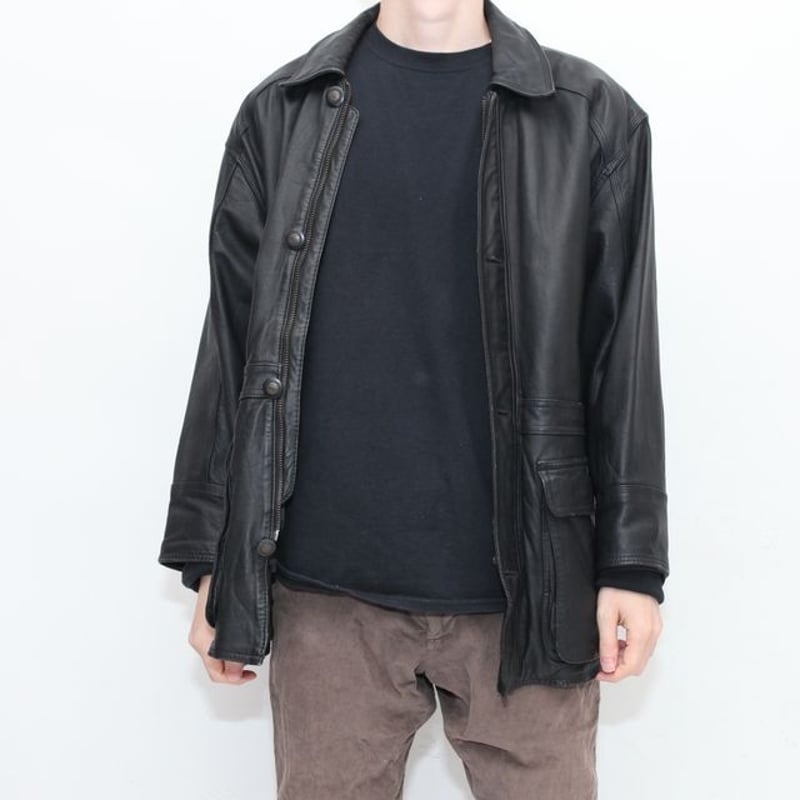 Vintage Leather Coat | Blue