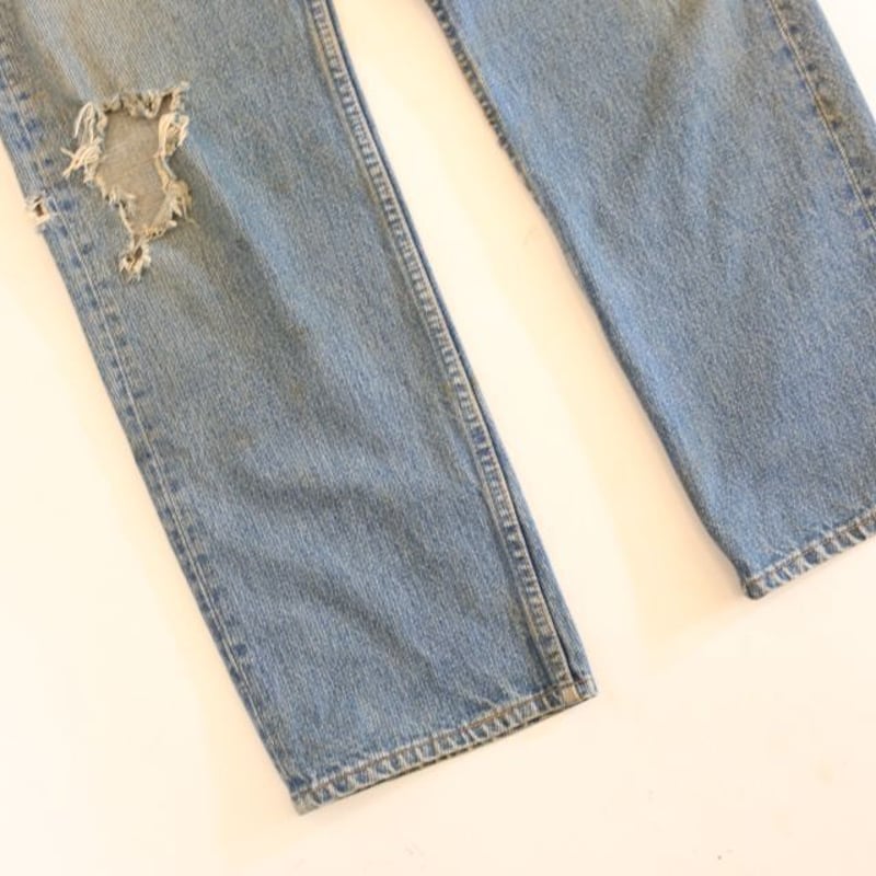 w HjryC☆Levi's デニム 501XX 33インチ ダメージ 90s リーバイス 501 ダメージデニム パンツ Levi's 501 Made in