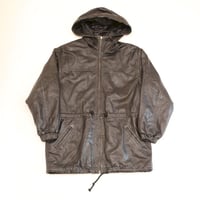 90s レザー ハーフ カーコート Vintage Leather Hooded Coat