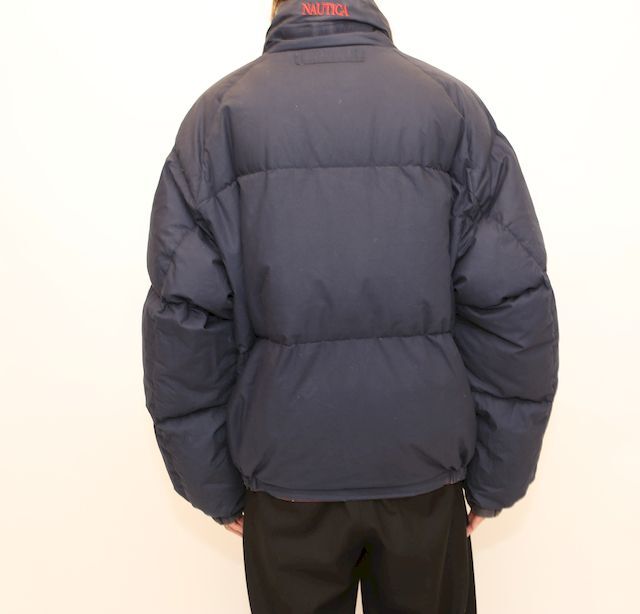 NAUTICA リバーシブルダウンジャケット ホワイト/グレー　XLサイズ NAUTICA ノーティカ ナイロンジャケット 大きいサイズ メンズ