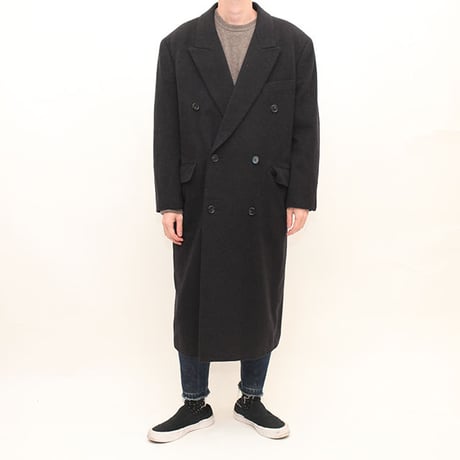 Cashmere Wool Double Breasted Long  Coat