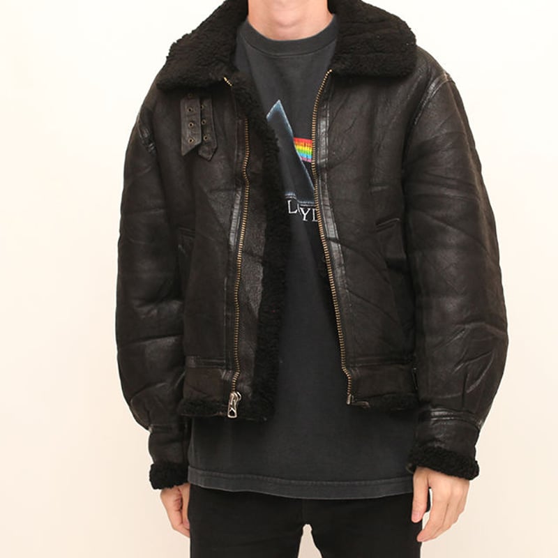 Vintage Black B-3 Mouton Jacket | Blue Vintage Black B-3 Mouton Jacket | Blue