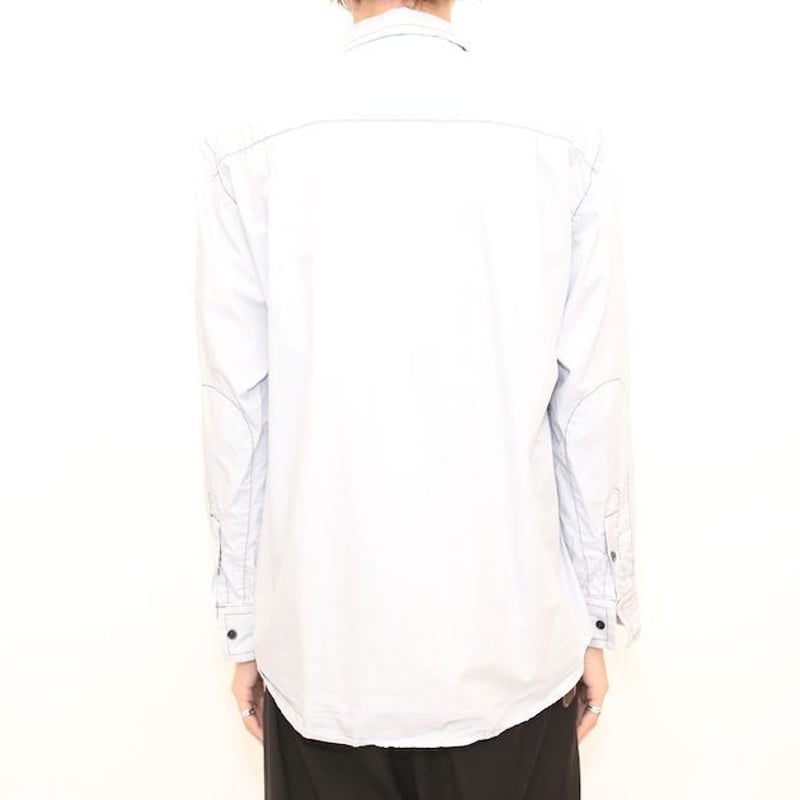 YUKI HASHIMOTO Contrast Stich Shirt＃ | Blue