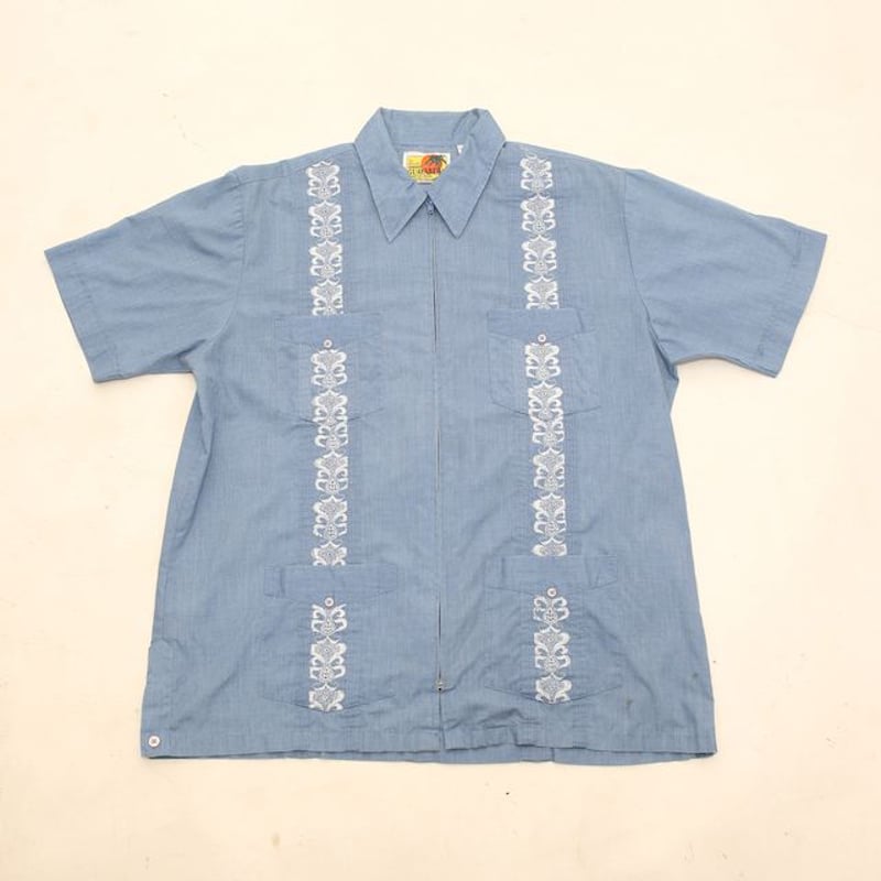TropiCool GUAYABERA SHIRT キューバシャツ TropiCool キューバシャツ 表記XL - 古着屋HamburgCafe