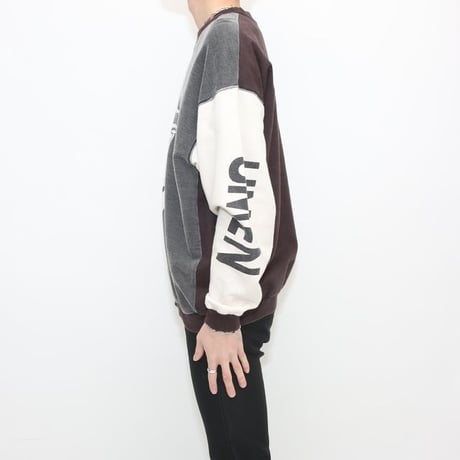 80's UMEN Studio バイカラー スウェットシャツ Bicolor Sweat Shirt#