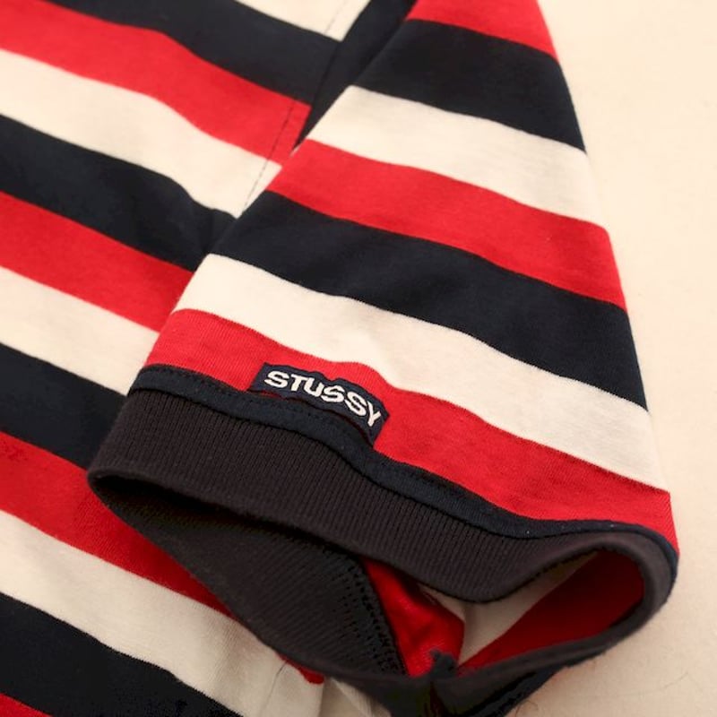90's-00's ステューシー ボーダー ポロシャツ Stussy Border