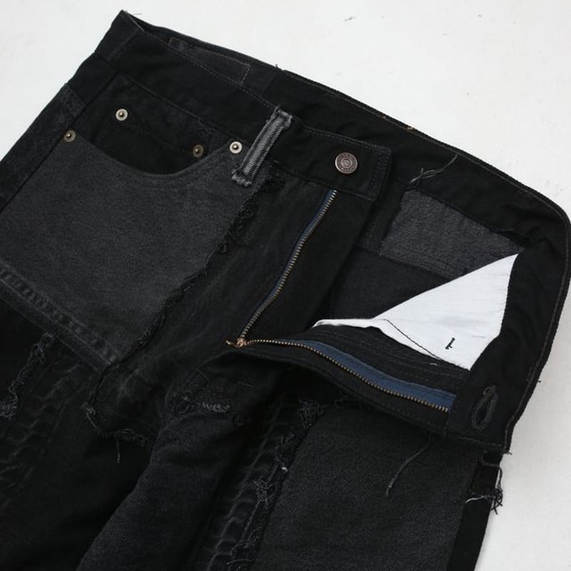 リーバイス パッチワーク リメイク ブラックデニムパンツ Levi's