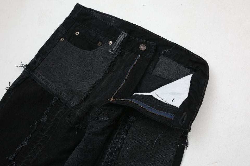 リーバイス パッチワーク リメイク ブラックデニムパンツ Levi's リーバイス パッチワーク リメイク ブラックデニムパンツ Levi's