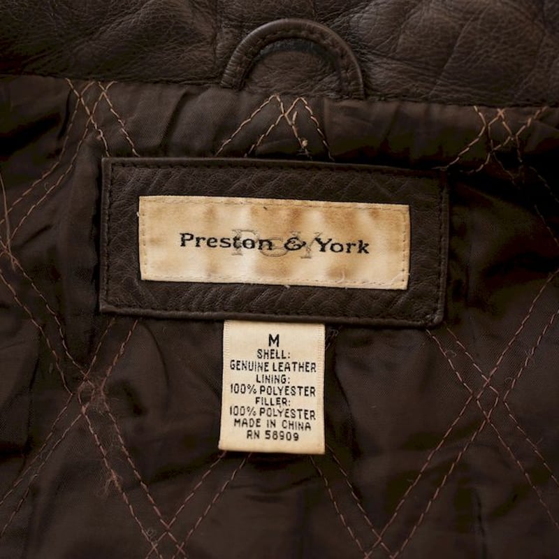 ブラウン レザージャケット Preston & York Brown Leather Jack...